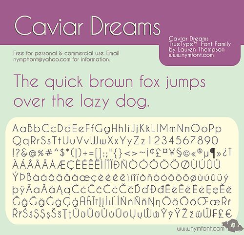 Пример шрифта CAVIAR DREAMS Regular