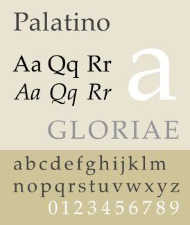 Пример шрифта Palatino