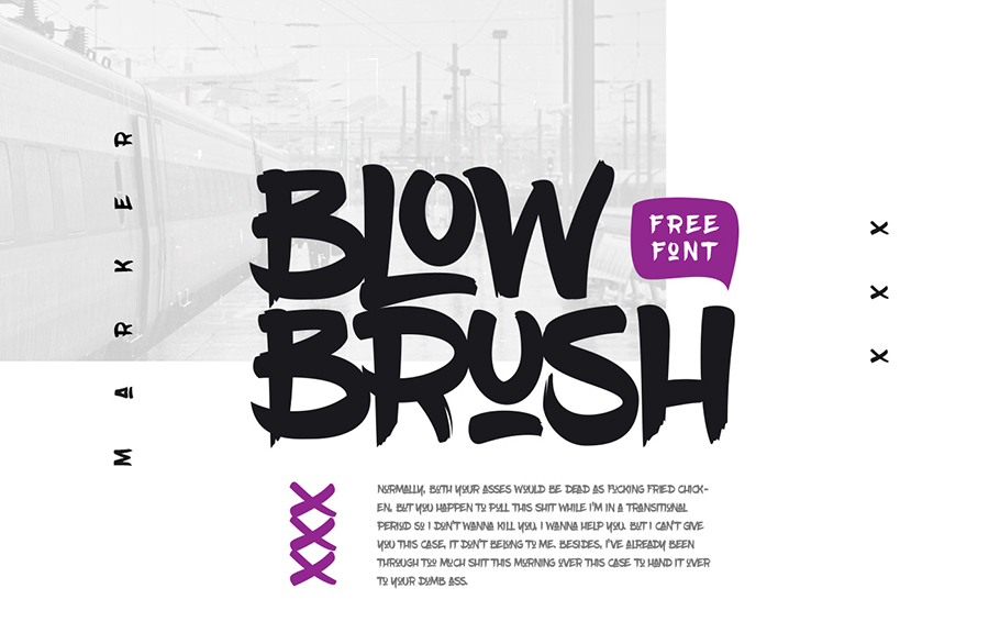 Пример шрифта Blowbrush