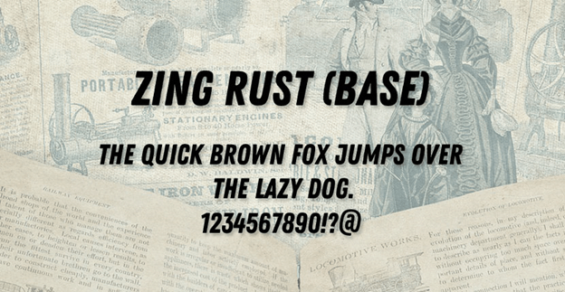 Пример шрифта Zing Rust