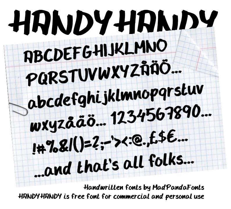 Пример шрифта Handy
