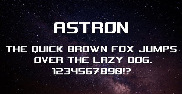 Пример шрифта Astron