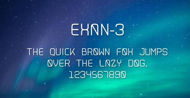 Пример шрифта Exan-3