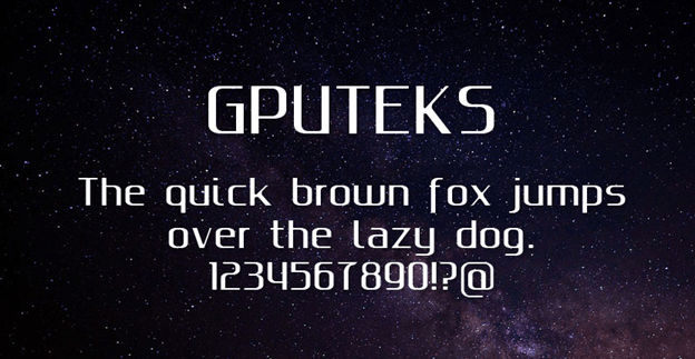 Пример шрифта Gputeks Bold