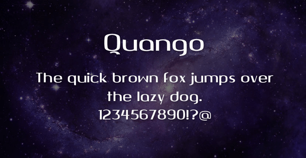 Пример шрифта Quango