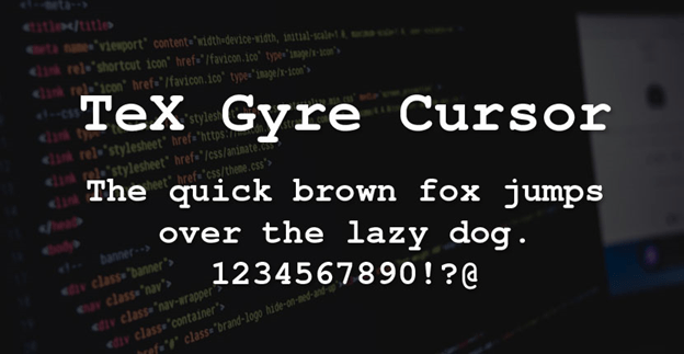 Пример шрифта TeX Gyre Cursor