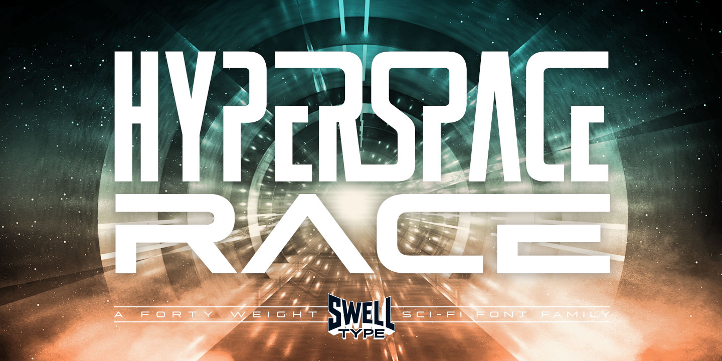 Пример шрифта Hyperspace Race