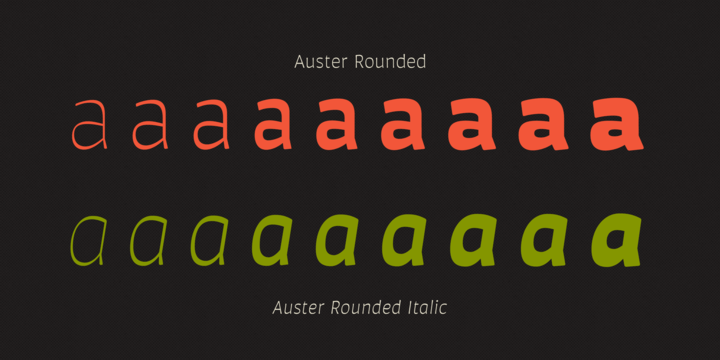 Пример шрифта Auster Rounded Light Italic