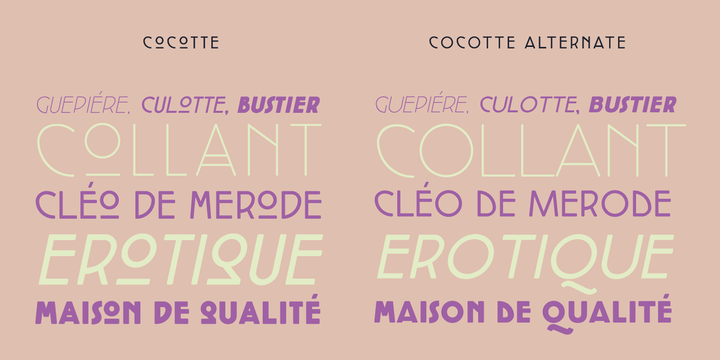 Пример шрифта Cocotte Alternate Extra Light