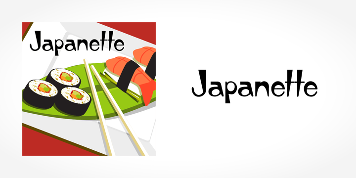 Пример шрифта Japanette