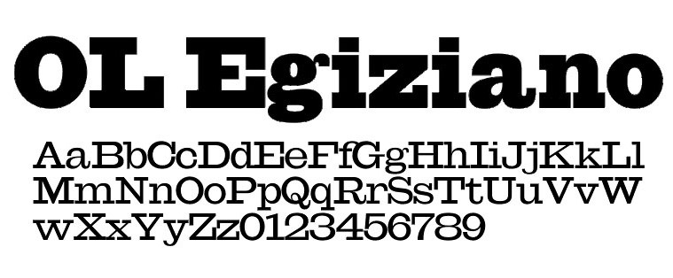 Пример шрифта OL Egiziano