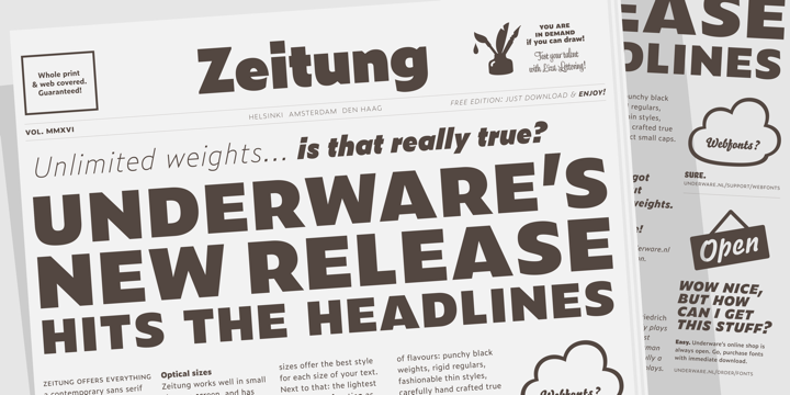 Пример шрифта Zeitung Mono Pro Extra Light