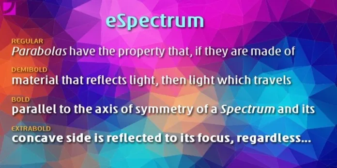 Пример шрифта eSpectrum Regular Italic
