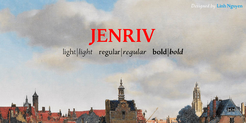 Пример шрифта Jenriv Titling