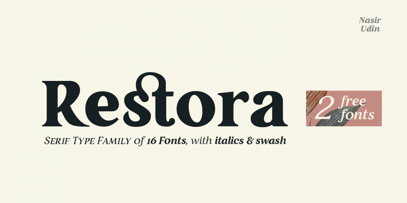 Пример шрифта Restora