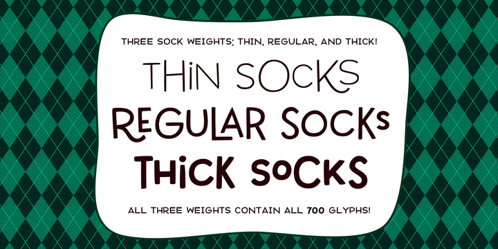 Пример шрифта Argyle Socks Thick