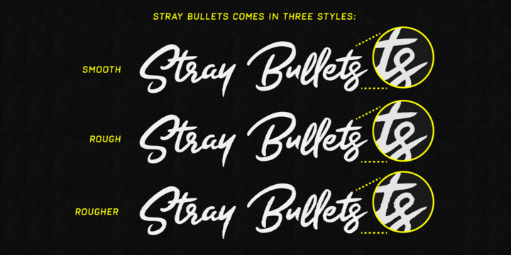 Пример шрифта Stray Bullets Rough