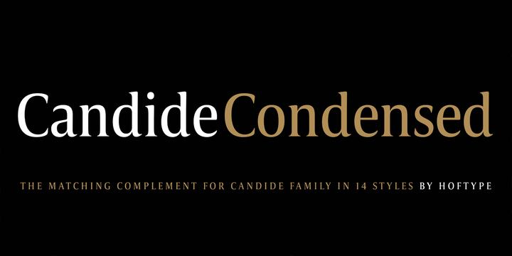 Пример шрифта Candide Condensed