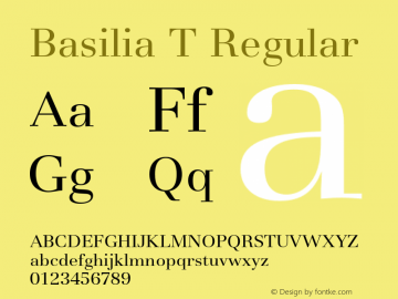Пример шрифта BasiliaT