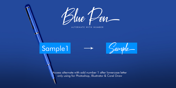 Пример шрифта Blue Pen Regular