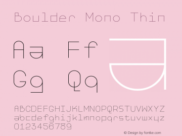 Пример шрифта Boulder Mono Light Italic