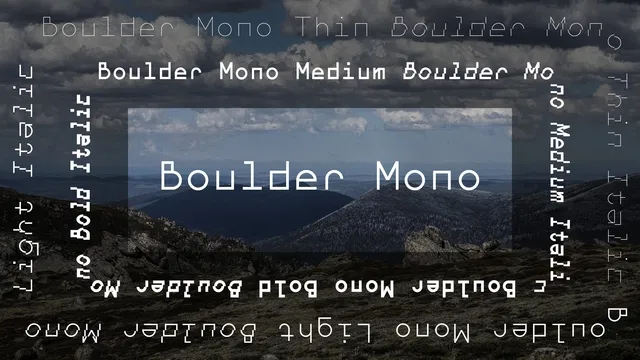 Пример шрифта Boulder Mono