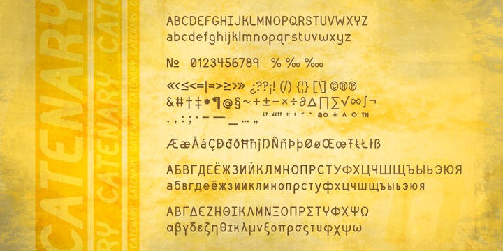 Пример шрифта Catenary Stamp
