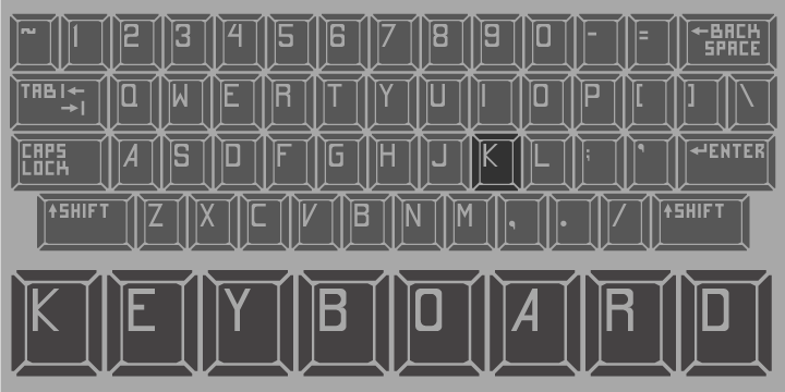 Пример шрифта Keyboard