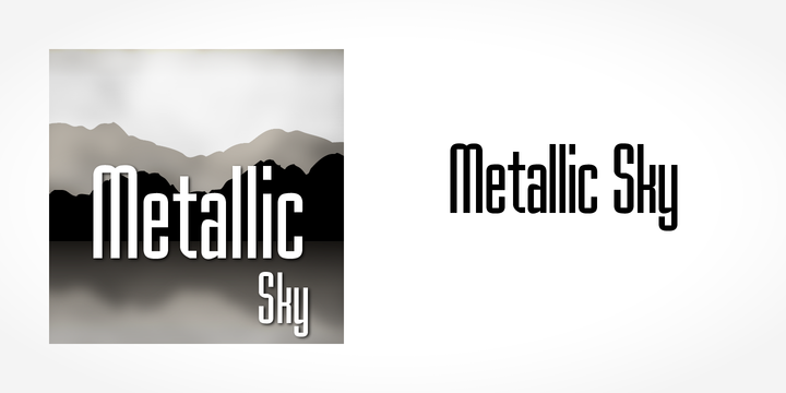 Пример шрифта Metallic Sky
