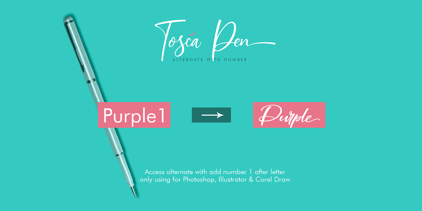 Пример шрифта Tosca Pen Regular