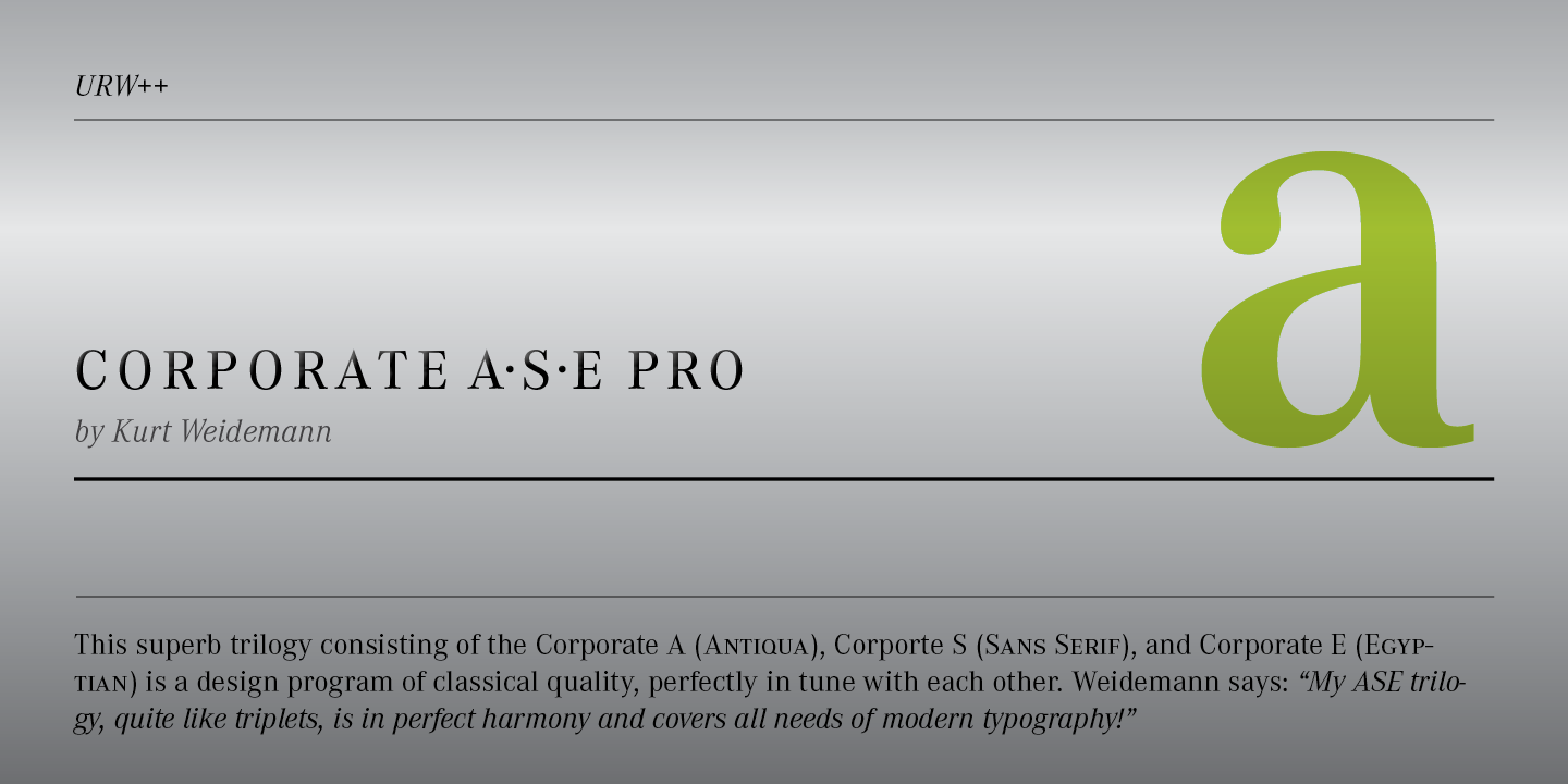Пример шрифта Corporate A Pro Pro Bold