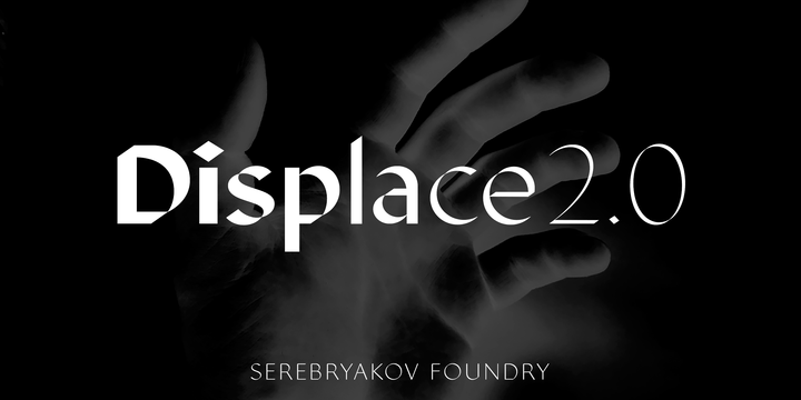Пример шрифта Displace 2.0