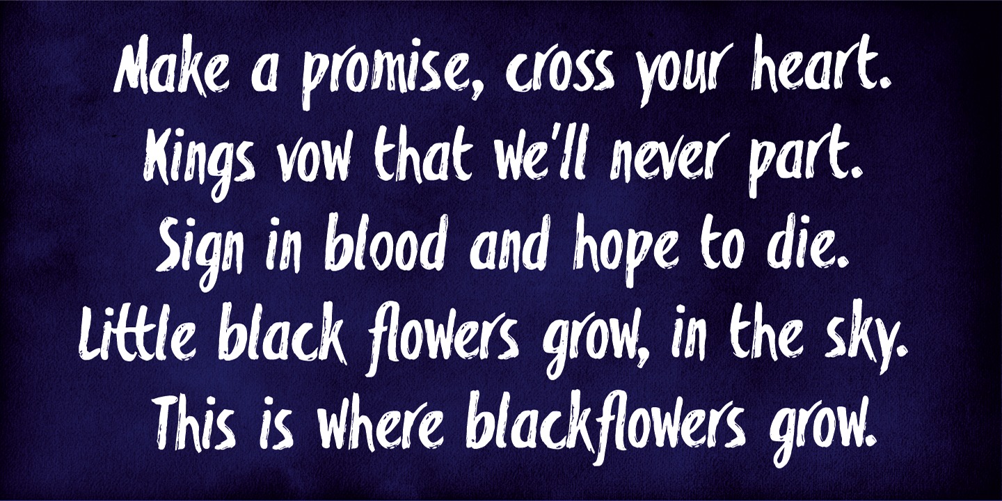 Пример шрифта Blackflower Regular