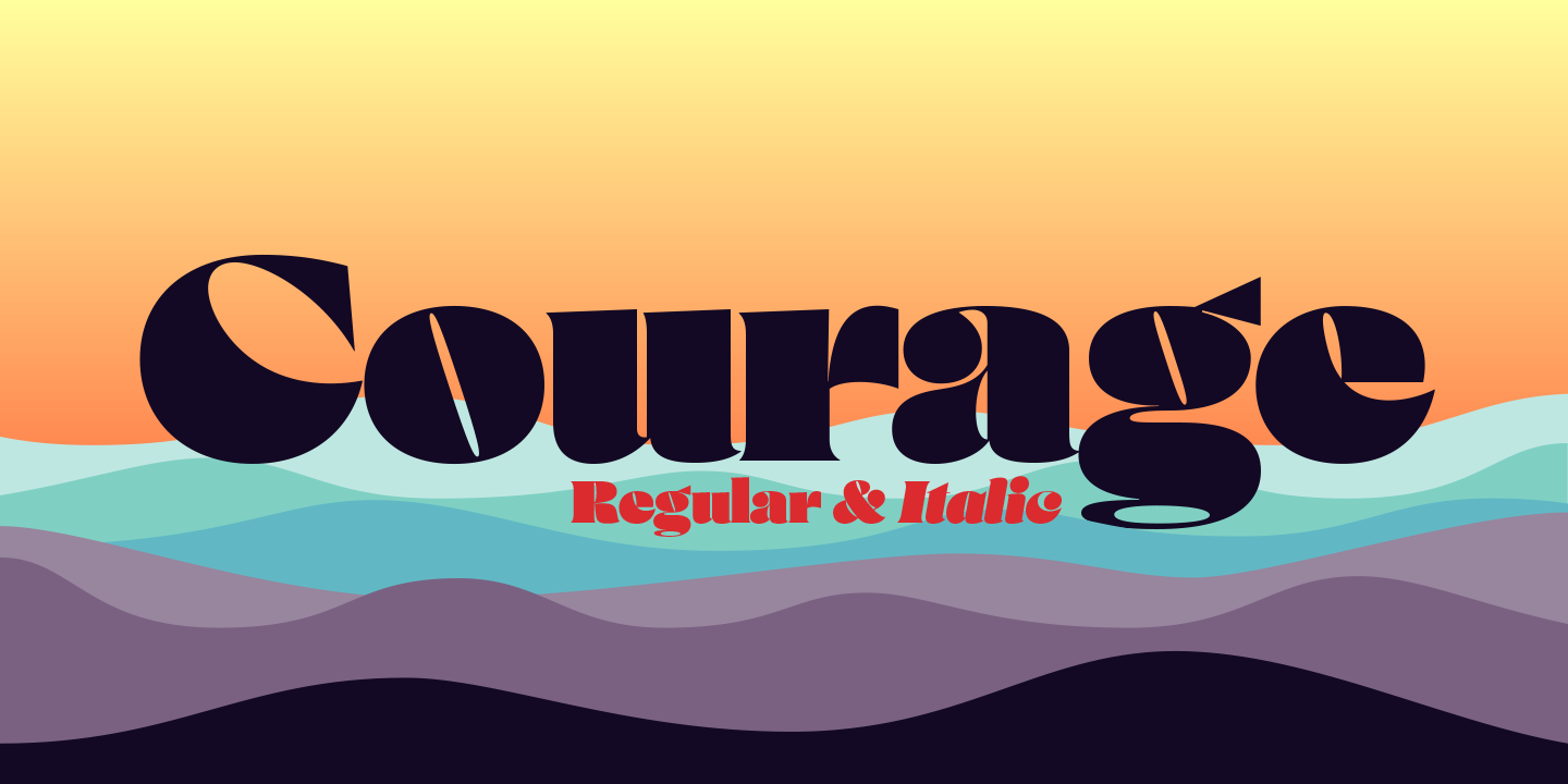 Пример шрифта Courage