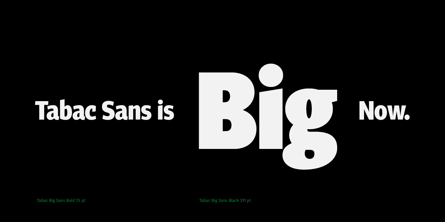 Пример шрифта Tabac Big Sans