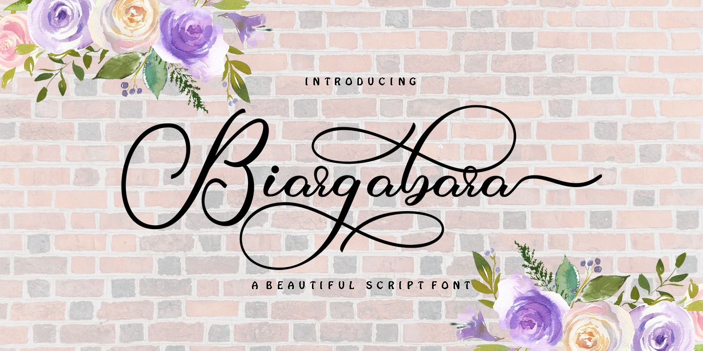 Пример шрифта Biargabara Script