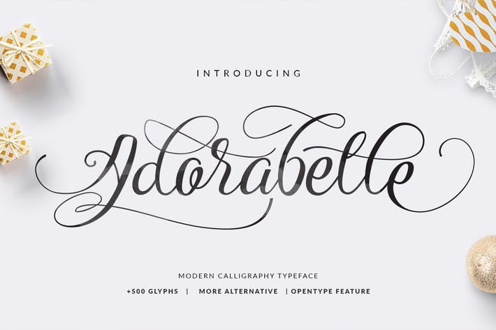 Пример шрифта Adorabelle
