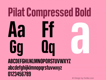 Пример шрифта Pilat Compressed