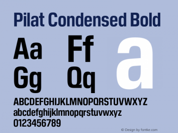 Пример шрифта Pilat Condensed