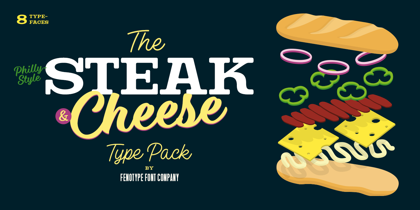 Пример шрифта Steak And Cheese
