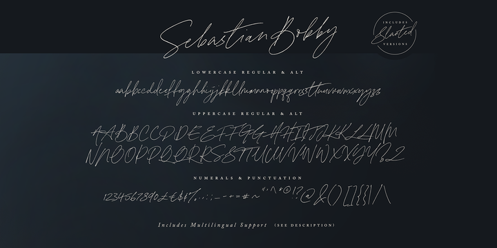 Пример шрифта Sebastian Bobby Alt Slanted
