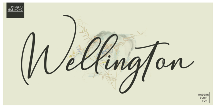 Пример шрифта Wellington