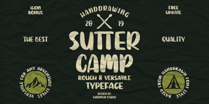 Пример шрифта Sutter Camp