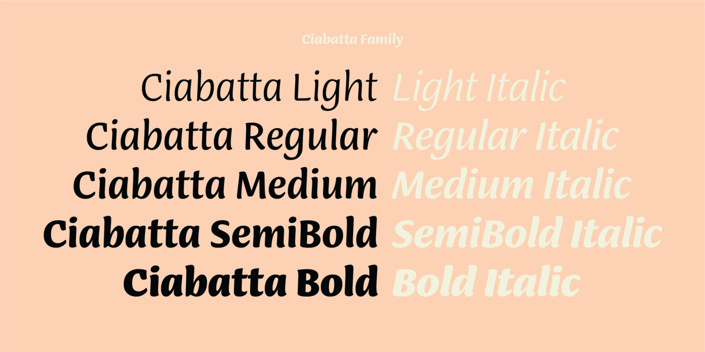 Пример шрифта Ciabatta Bold
