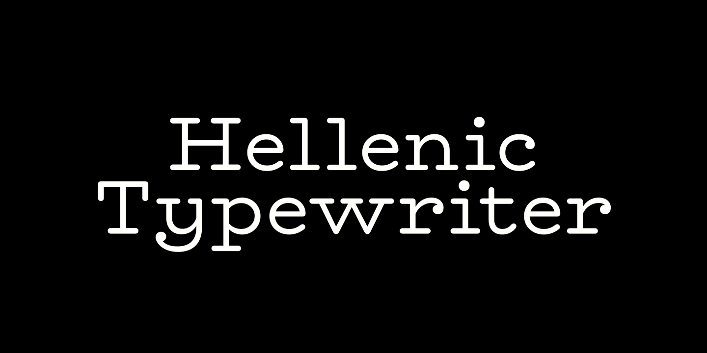 Пример шрифта Hellenic Typewriter