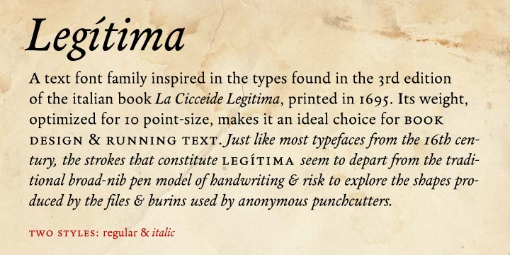 Пример шрифта Legitima Regular