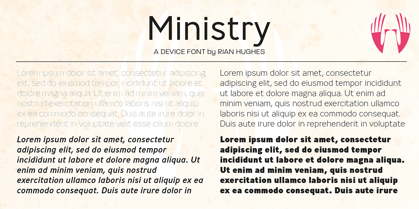 Пример шрифта Ministry