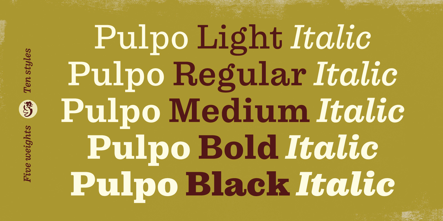 Пример шрифта Pulpo Black Italic