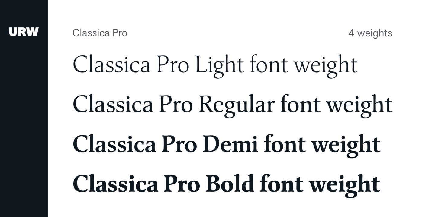 Пример шрифта Classica Pro Light