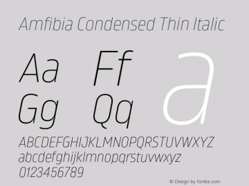 Пример шрифта Amfibia Condensed